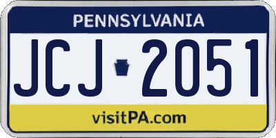PA license plate JCJ2051