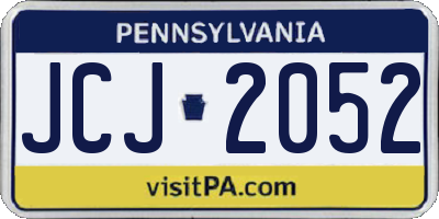 PA license plate JCJ2052