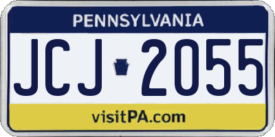 PA license plate JCJ2055