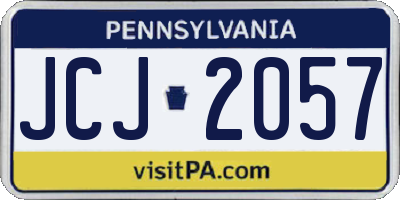 PA license plate JCJ2057