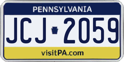 PA license plate JCJ2059