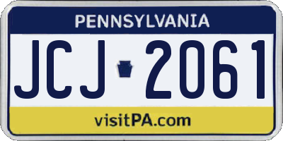 PA license plate JCJ2061