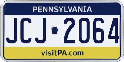 PA license plate JCJ2064