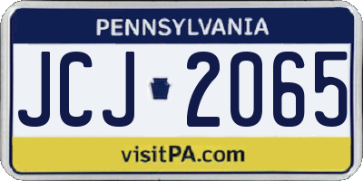 PA license plate JCJ2065