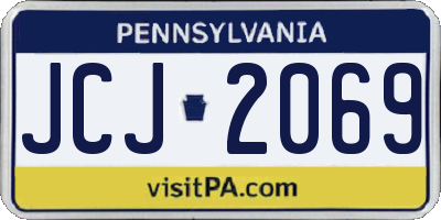 PA license plate JCJ2069