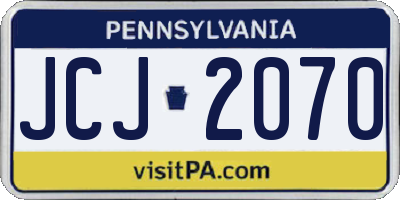 PA license plate JCJ2070