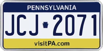PA license plate JCJ2071