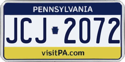 PA license plate JCJ2072