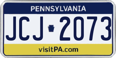 PA license plate JCJ2073