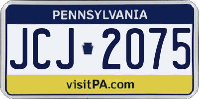 PA license plate JCJ2075