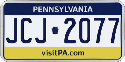 PA license plate JCJ2077