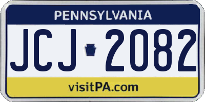 PA license plate JCJ2082