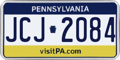 PA license plate JCJ2084