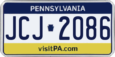 PA license plate JCJ2086