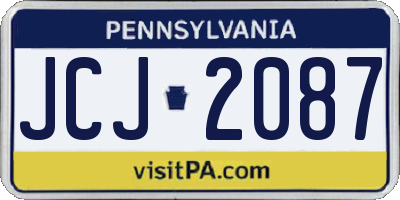 PA license plate JCJ2087