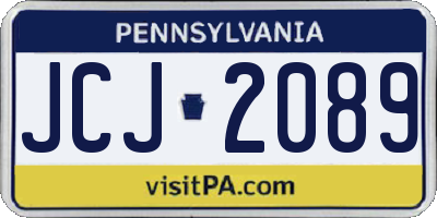 PA license plate JCJ2089