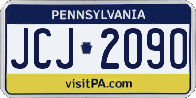 PA license plate JCJ2090
