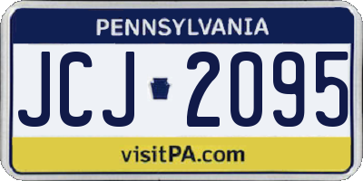 PA license plate JCJ2095