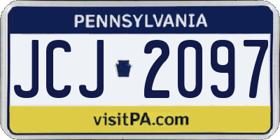 PA license plate JCJ2097