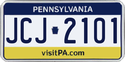 PA license plate JCJ2101