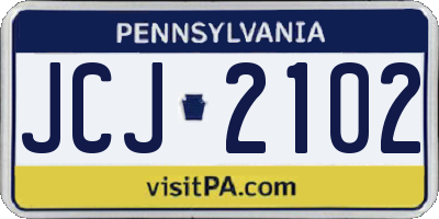 PA license plate JCJ2102