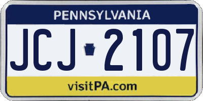 PA license plate JCJ2107