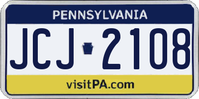 PA license plate JCJ2108