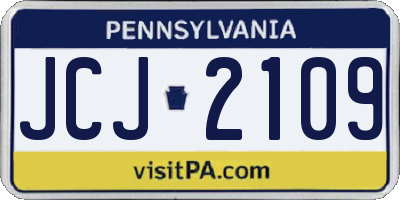 PA license plate JCJ2109