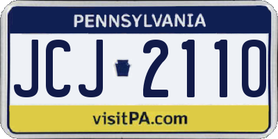 PA license plate JCJ2110