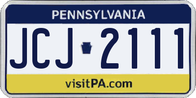 PA license plate JCJ2111