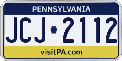PA license plate JCJ2112