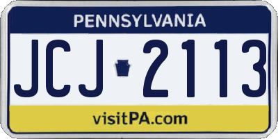 PA license plate JCJ2113