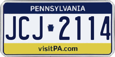 PA license plate JCJ2114