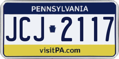 PA license plate JCJ2117