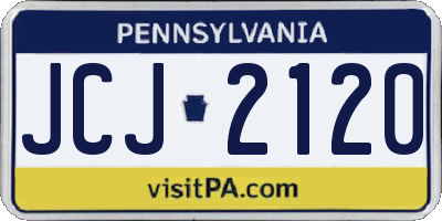 PA license plate JCJ2120