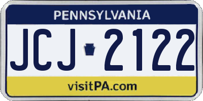 PA license plate JCJ2122