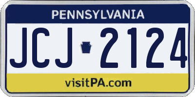 PA license plate JCJ2124