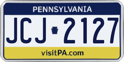 PA license plate JCJ2127