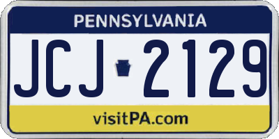 PA license plate JCJ2129