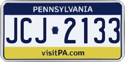 PA license plate JCJ2133
