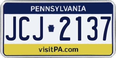 PA license plate JCJ2137