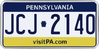 PA license plate JCJ2140