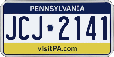 PA license plate JCJ2141