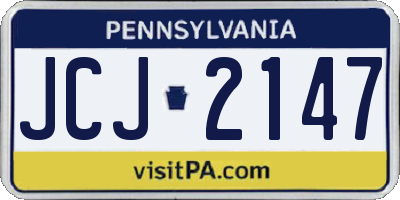 PA license plate JCJ2147