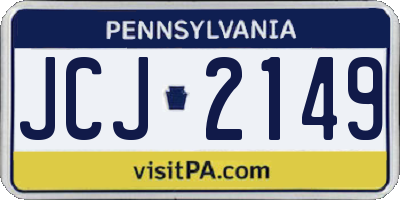 PA license plate JCJ2149