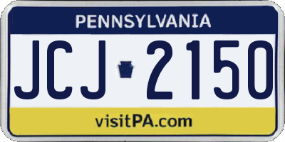 PA license plate JCJ2150