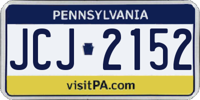 PA license plate JCJ2152