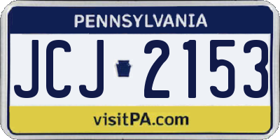 PA license plate JCJ2153