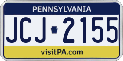 PA license plate JCJ2155