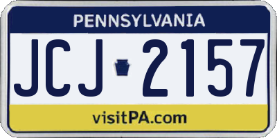 PA license plate JCJ2157